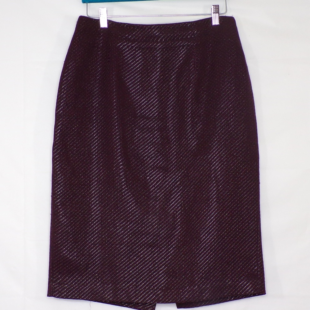 Worthington Plum Shimmer Pencil Skirt, Sz 12